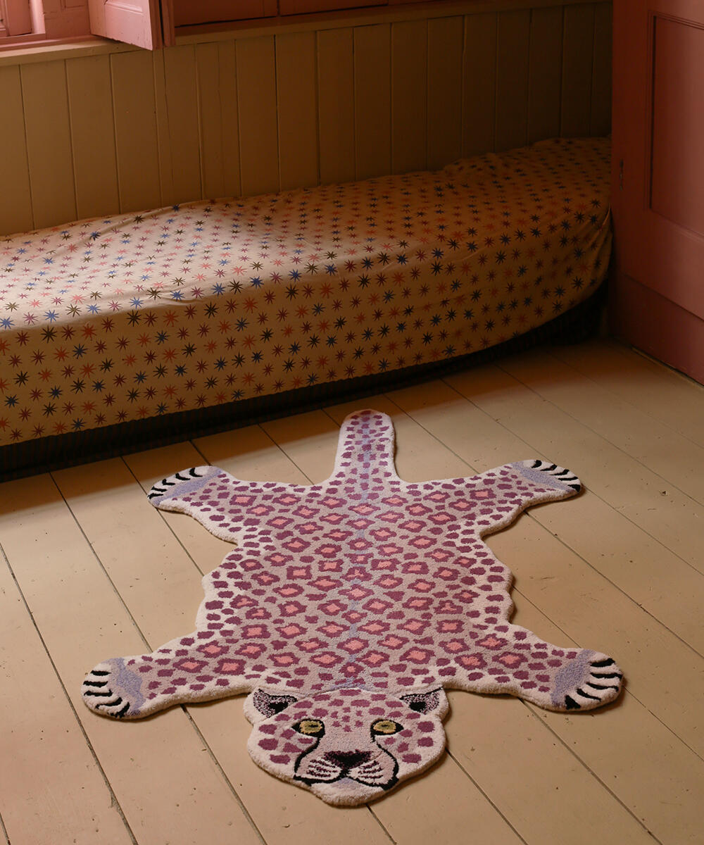 Lilly Leopard gulvtæppe, Large - lilla